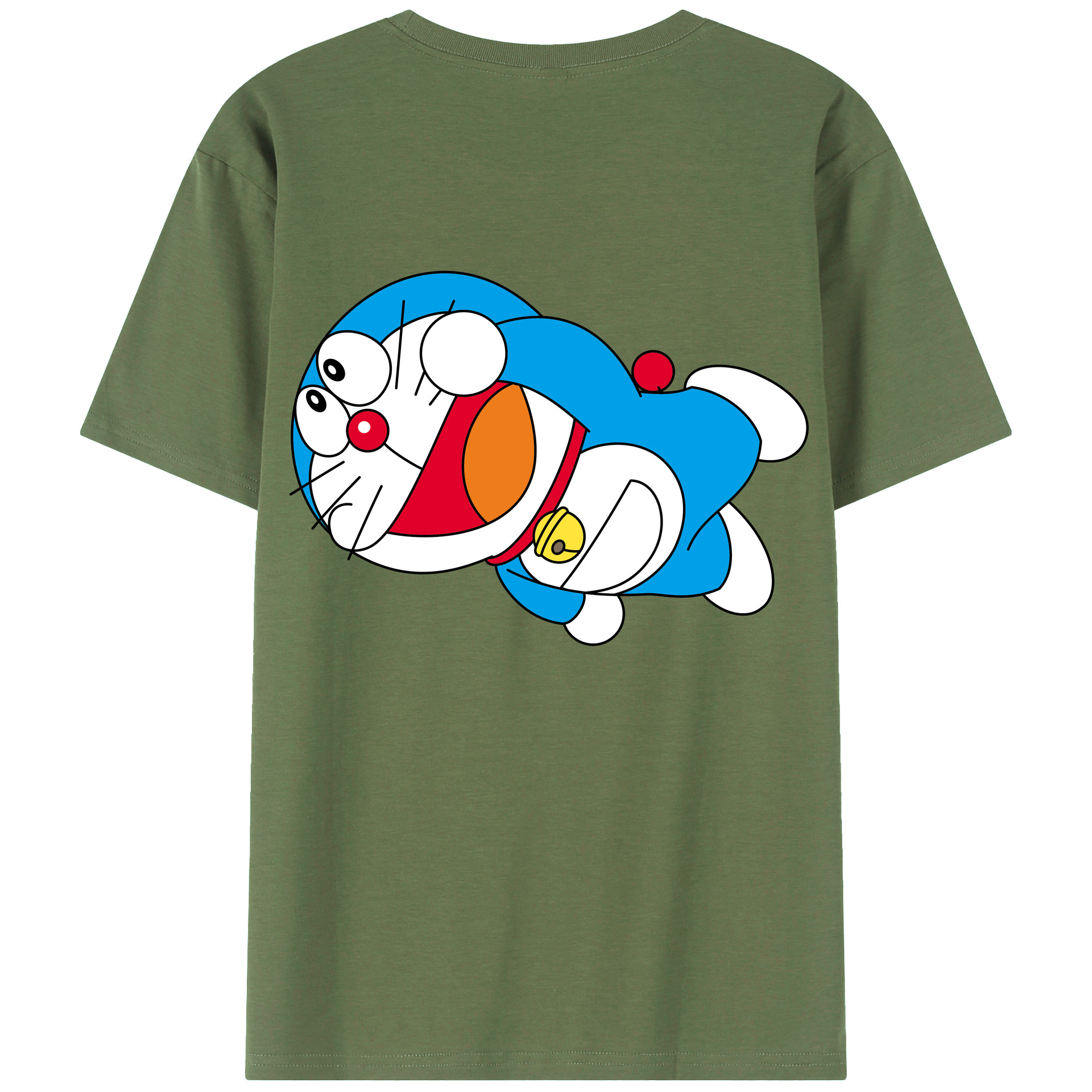 （画像用） ドラえもん Doraemon 綿100％ メンズ半袖Tシャツ（バックプリント） 通気性